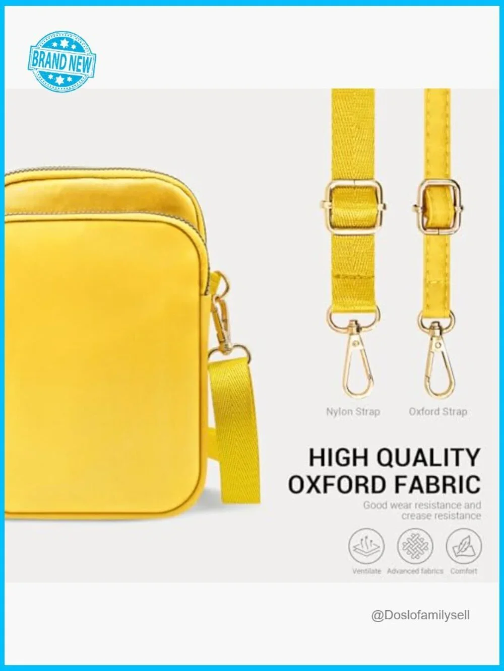 Small Crossbody Bag with Multiple Zipper Pockets Adjustable Strap for Essentials